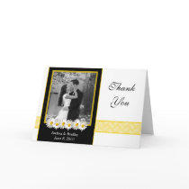 Shasta Daisy Wedding Photo Thank You Card