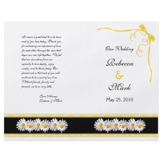 Shasta Daisy Wedding Program flyer