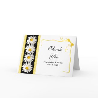 Shasta Daisy Wedding Thank You Card card