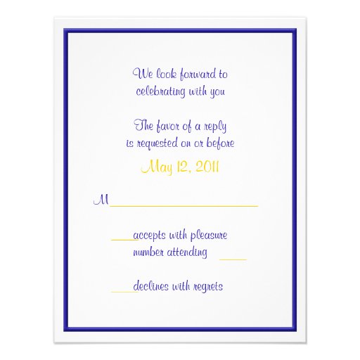 Shasta Daisy with Blue Ribbon Response Card Announcements