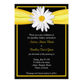 Shasta Daisy with Yellow Ribbon Invitation