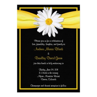 Shasta Daisy with Yellow Ribbon Invitation
