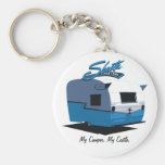 Shasta Vintage Camper - blue Keychain