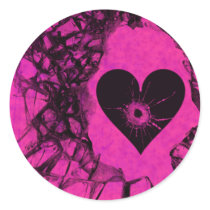 Shattered Broken Heart Gothic Stickers