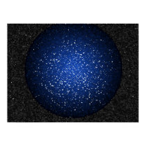 Shattered Deep Blue Orb With Black Grey Background posters