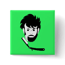 Shave - Man Shaving Beard - Shaved Beard Button