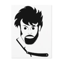 Shave - Man Shaving Beard - Shaved Beard Postcard