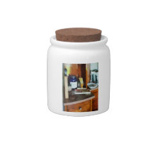 Shaving Brush and Box of Combs Candy Jar