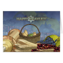 Shavuot Blessings - Shavuot Card Scroll And Food