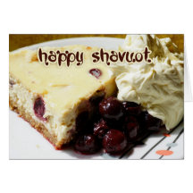 Shavuot Card With Cherry Cheescake And Cream