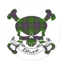 Shaw Tartan Skull Sticker