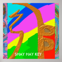 SHAYHAYKEY Gold  - basic Reiki Symbol Poster