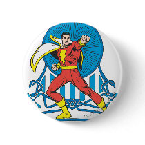 captain, marvel, family, mary, junior, thunder, shazam, black, billy, batson, justice league heroes, justice, league, justice league logo, justice league, logo, hero, heroes, dc comics, comics, comic, mic book, comic book hero, comic hero, comic heroes, comic book heroes, dc comic book heroes, batman, bat man, the dark knight, superman, super man, green lantern, wonder woman, green arrow, hawk man, hawk woman, plastic man, firestorm, dr. fate, Button with custom graphic design