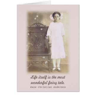 She believed Vintage Photo Fairy Tale Quote Card
