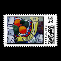 She Brings Fruit to the Table by Gregory Gallo stamps
