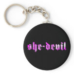 SHE-DEVIL Sexy She-Devil Tshirt for Halloween Keychains