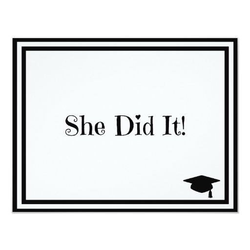 She Did It Graduation Card | Zazzle
