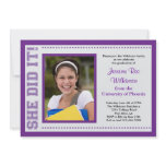 She Did It! Graduation Photo Invitation