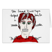 She found duct tape ... greeting cards