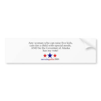 She has my vote - Bumper Sticker by sarahpalintees