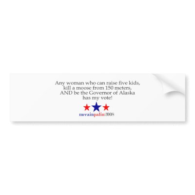 She has my vote bumper sticker by sarahpalintees