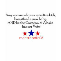 She has my vote! t-shirts