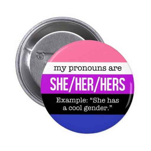 She Her Pronouns Genderfluid Flag 2 Inch Round Button Zazzle