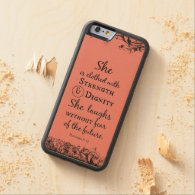 She is Clothed in Strength and Dignity Bible Verse Carved® Maple iPhone 6 Bumper