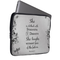 She is Clothed in Strength and Dignity Bible Verse Laptop Computer Sleeves