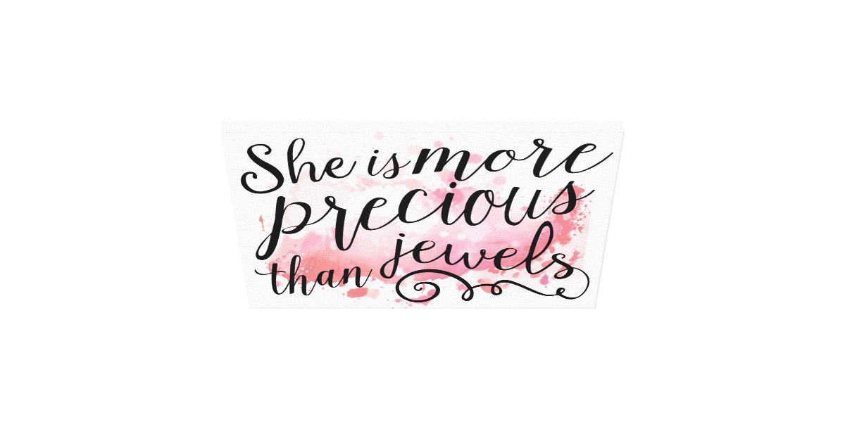 She is More Precious than Jewels Pink Abstract Canvas ...