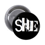 "She" is my pronoun buttons