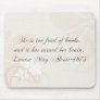 She is too fond of books...Quotation. Mouse Pad