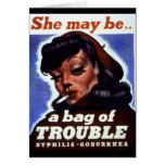 "She might be a bag of trouble" WWII STD Image Cards