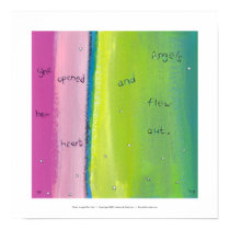 She Opened her Heart and Angels Flew Out art posters