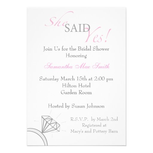 She Said Yes- Blush Pink Custom Invite