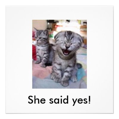 She said yes! custom invite