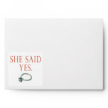 She Said Yes Groom Engagement Envelope