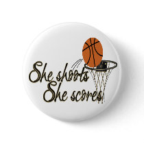 She Shoots...She Scores Pinback Buttons
