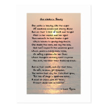 She Walks In Beauty/Cape May Sunset Postcard