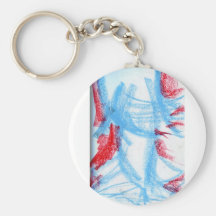 She Walks in Red Blue Key Chain