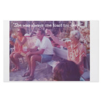 "She was always one toast too deep!!" Stationary stationery