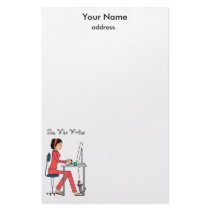 She Who Writes Stationery/red+brunette