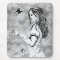 She with the butterflies Mousepad mousepads