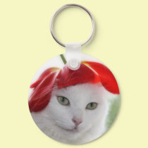 She Wore a Hat Shaped Like a Tulip keychains by JCatGarden She Wore a Hat Shaped Like a Tulip keychains