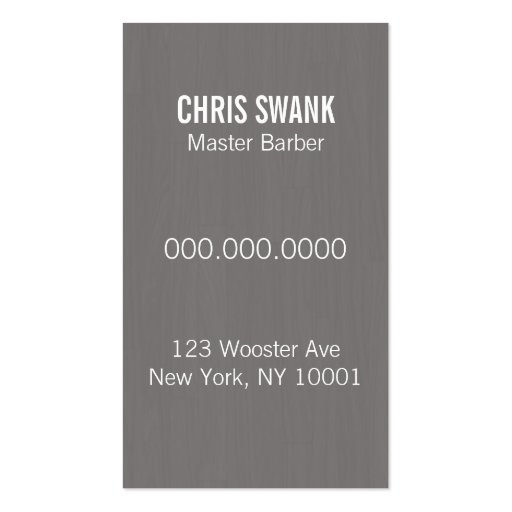 Shears Barber/Cosmetologist Business Card (Grey) (back side)