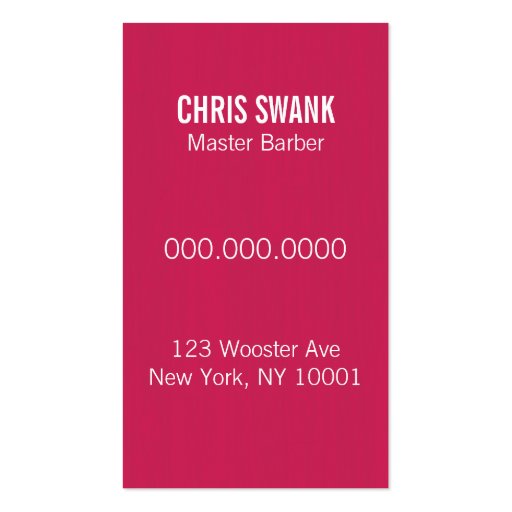 Shears Barber/Cosmetologist Business Card (Magent) (back side)