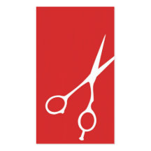 Shears Barber/Cosmetologist Business Card (Red)