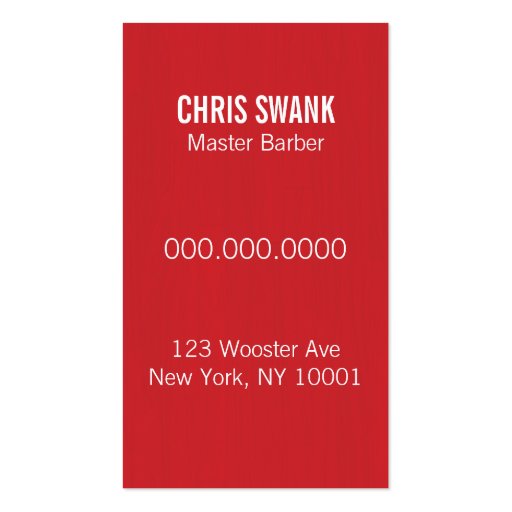 Shears Barber/Cosmetologist Business Card (Red) (back side)
