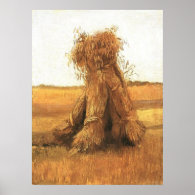 Sheaves of Wheat in a Field, van Gogh Print