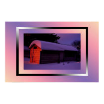 Shed in Deep Snow Pre-Dawn posters